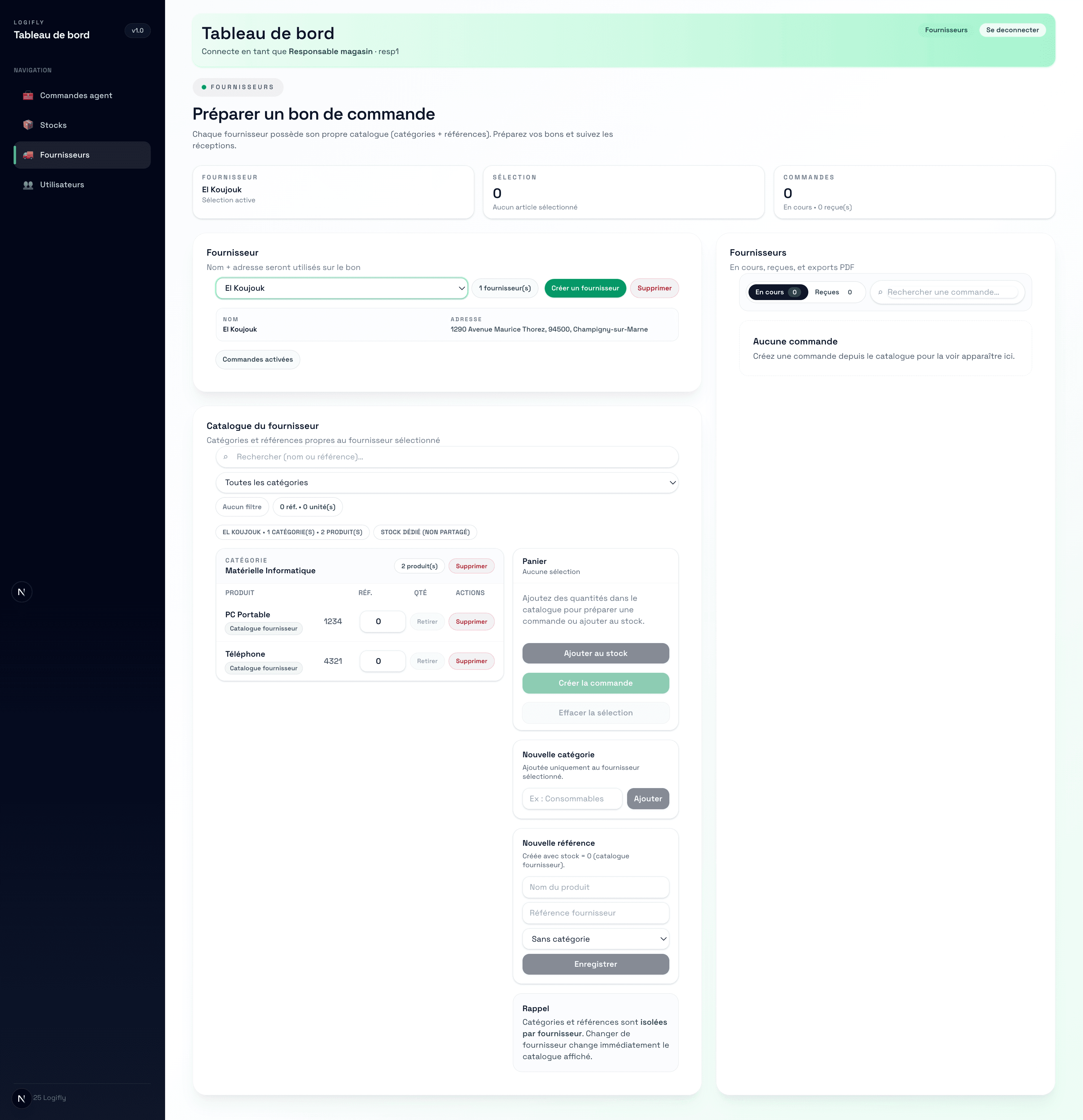 Gestion des commandes fournisseurs